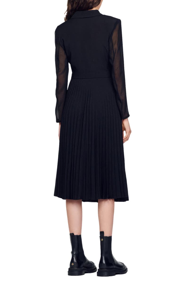 SANDRO House Midi Wrap Dress, Alternate, color, 