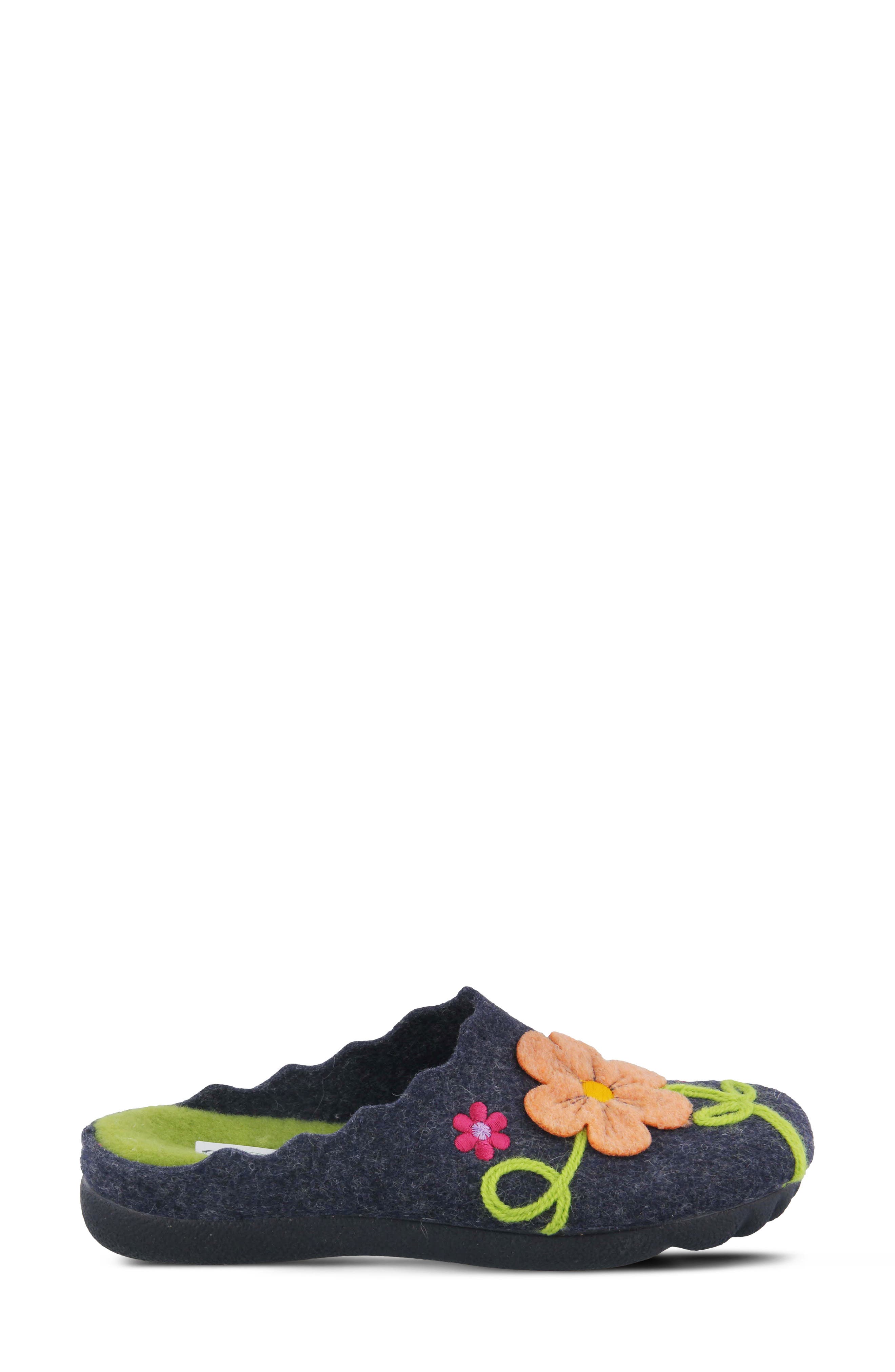 Flexus by Spring Step Posie Scuff Slipper, Alternate, color, Navy
