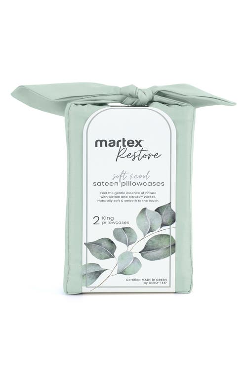 Westpoint Home Set Of 2 Cotton & Tencel® Lyocell Sateen Pillowcases In Sage