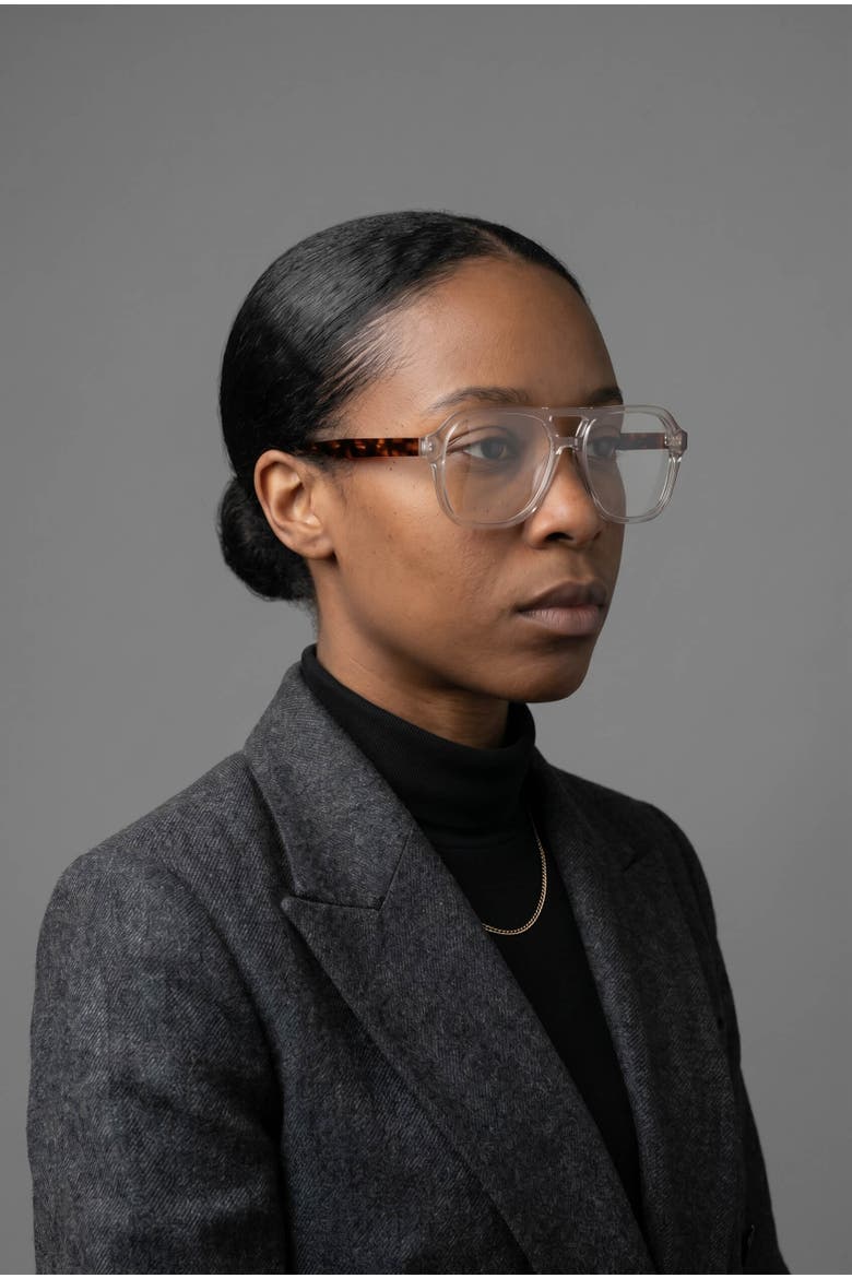 Axis 03 Smoke Oak 53MM Flat Top Eyeglasses - Champagne & Walnut, Alternate, color, Champagne and Walnut