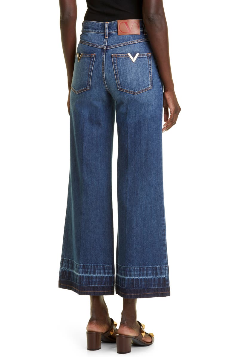 Valentino Garavani High Waist Wide Leg Nonstretch Jeans, Alternate, color,