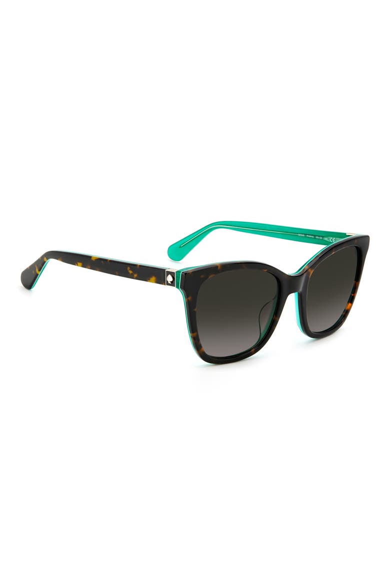 desis 55mm cat eye sunglasses, Alternate, color, HAVANA GREEN / BROWN GRADIENT