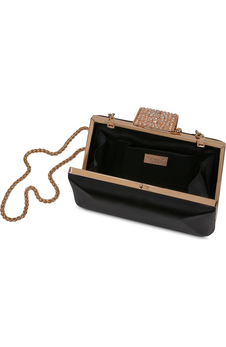 Jewel Badgley Mischka Amira Faceted Minaudiere, Alternate, color, Black