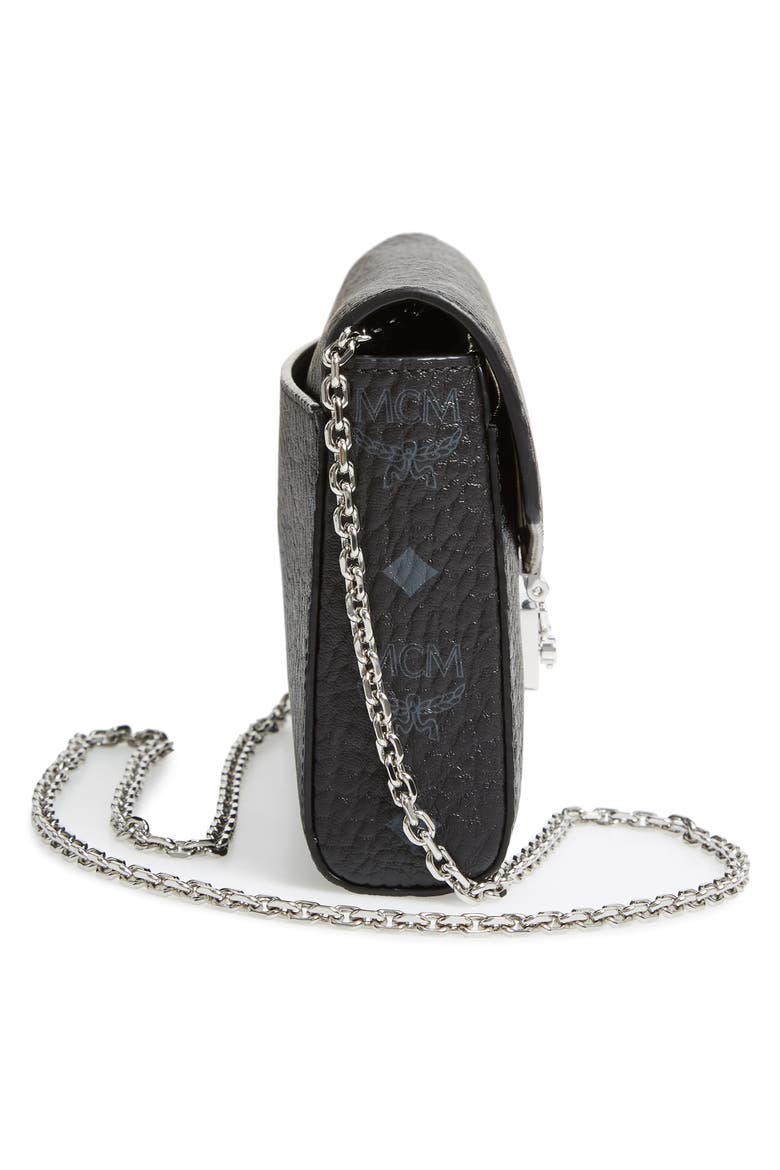 Millie Visetos Canvas Wallet on a Chain, Alternate, color, BLACK