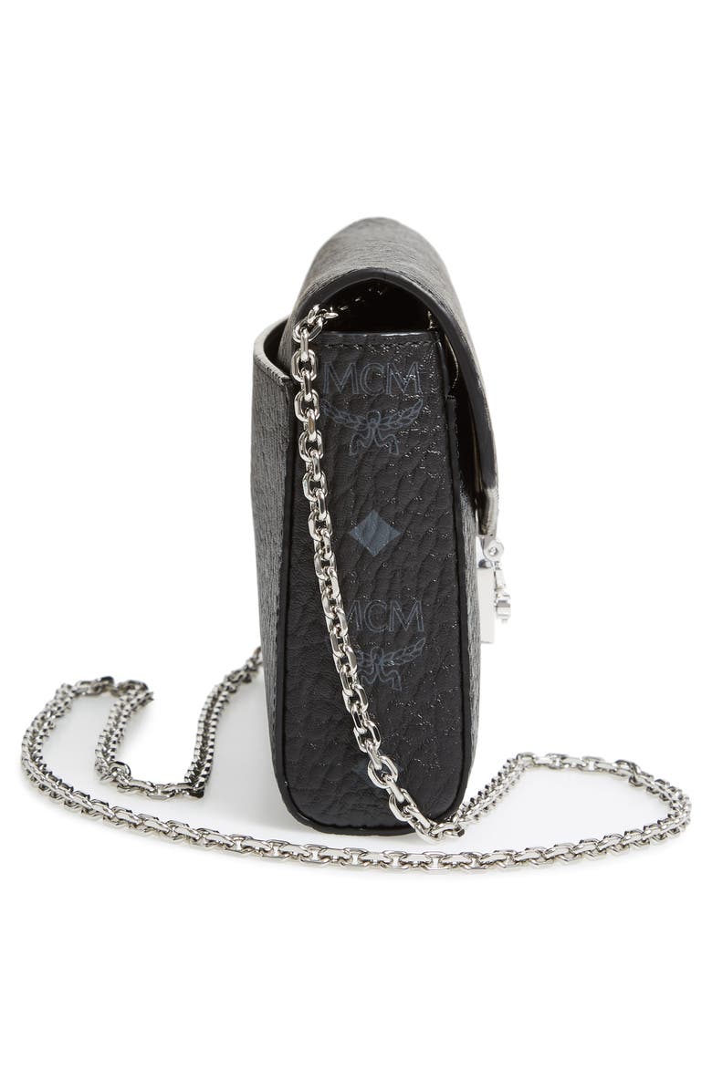 MCM Millie Visetos Canvas Wallet on a Chain, Alternate, color,