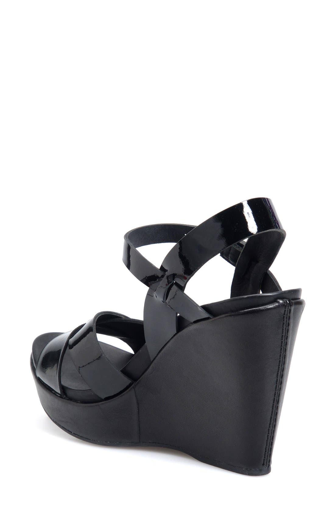 Kork-Ease<sup>®</sup> 'Bette 2.0' Platform Sandal, Alternate, color, Black/ Black Patent Leather