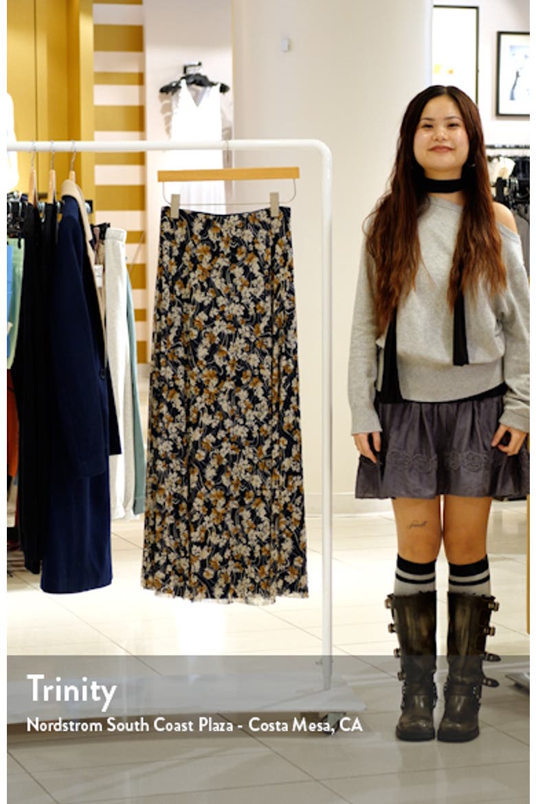 Halogen® Floral Pull-On Mesh Maxi Skirt (Women) | Nordstromrack