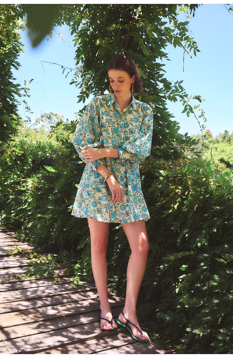 Ro's Garden Chloe Short Dress, Alternate, color, Blue Ceylon