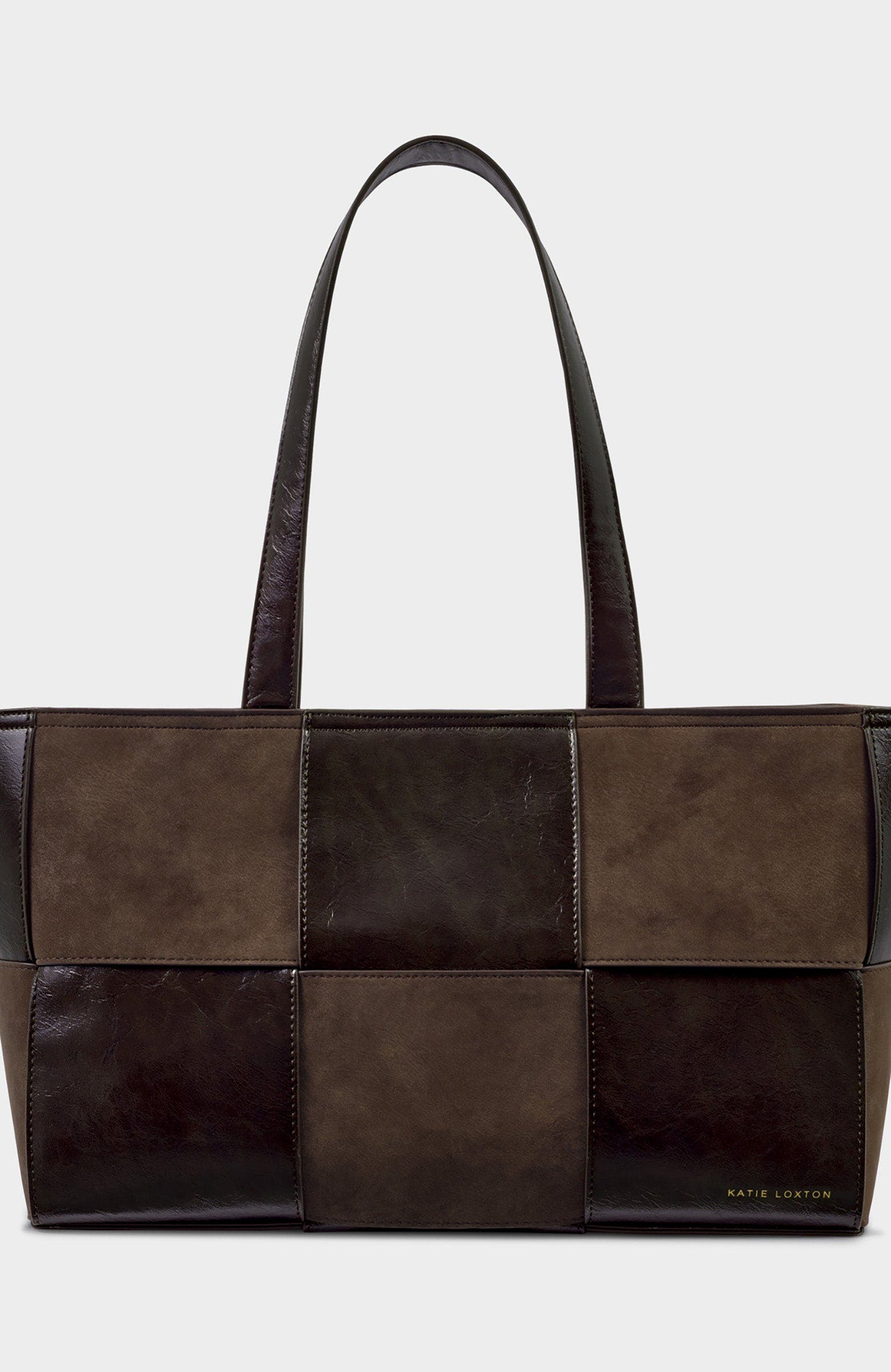 Taya Woven Tote Bag, Main, color, Bitter Chocolate Suedette