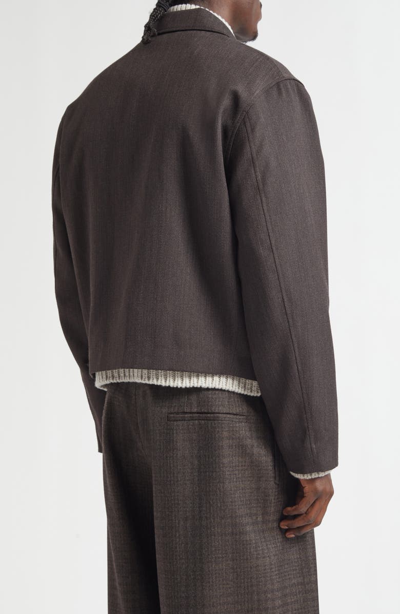OUR LEGACY Mini Virgin Wool Jacket, Alternate, color, Havana Brown Chain Wool