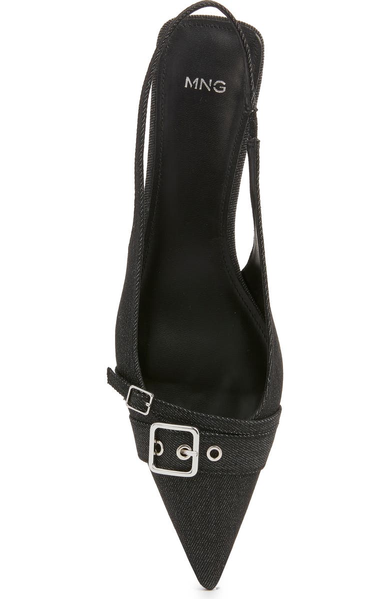 MANGO Mecha Kitten Heel Pointed Toe Pump, Alternate, color, Navy