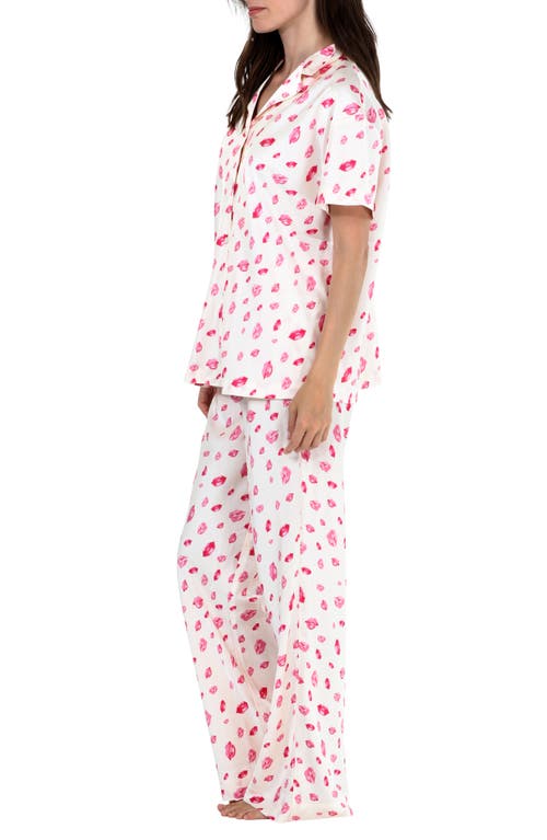 HONEYDEW HONEYDEW SUNDAY REST PRINT SHORT SLEEVE SATIN PAJAMAS