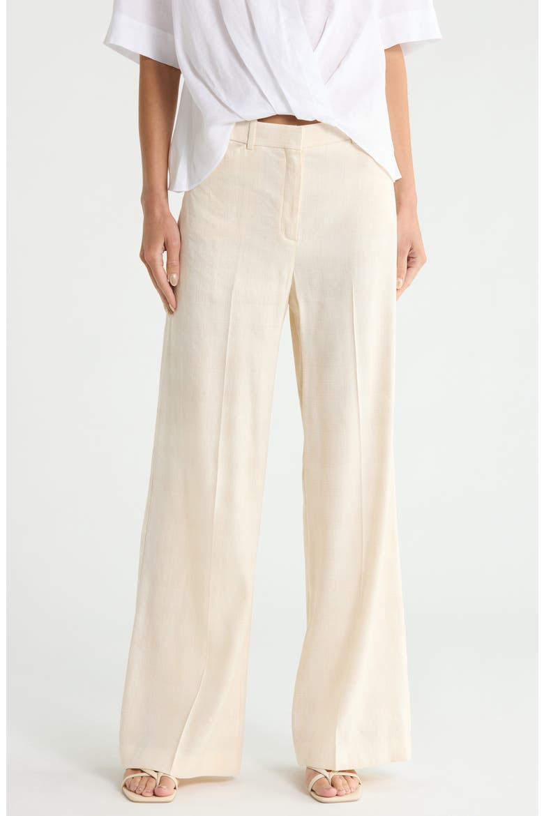 Terena Linen Blend Pants, Main, color, BEIGE MULTI