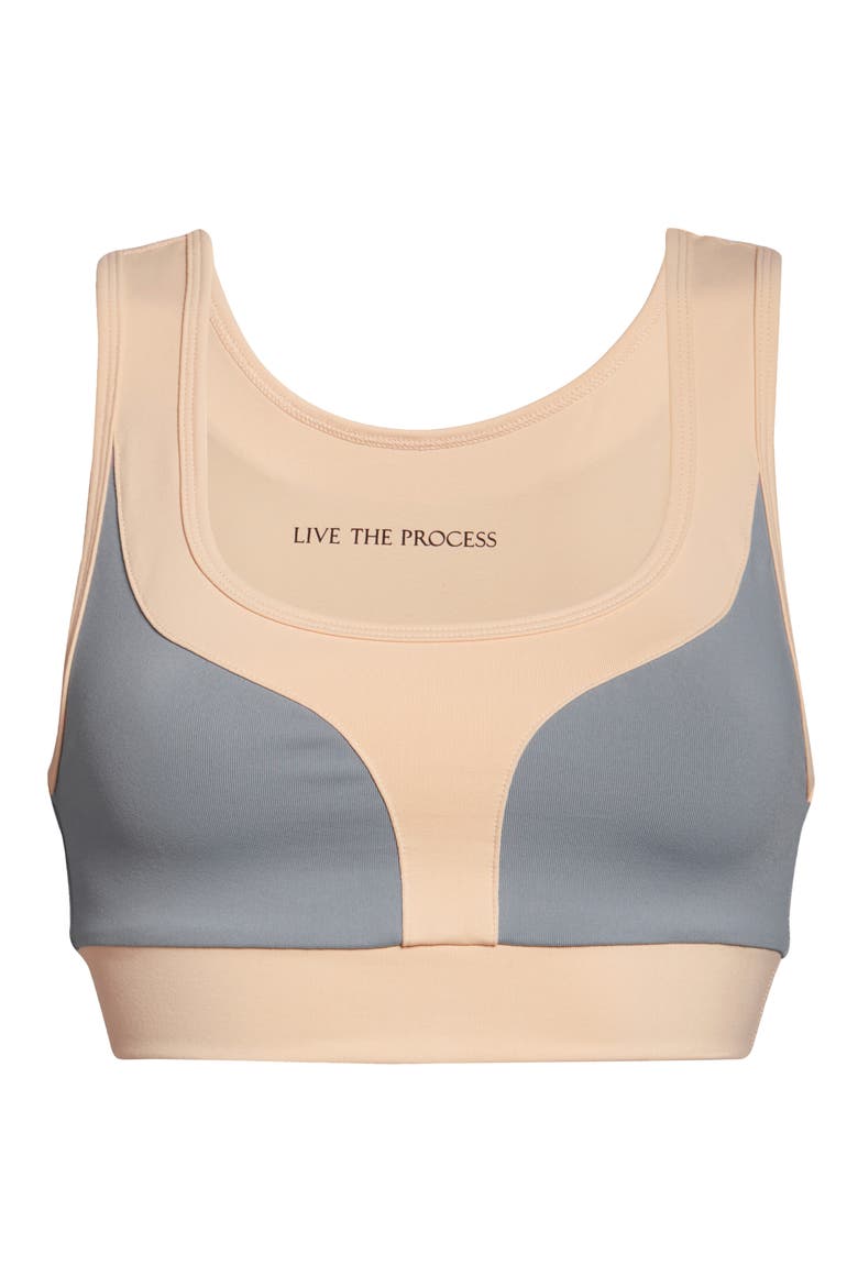 Geometric Sports Bra, Alternate, color, LILAC GREY/ BRAZILIAN SAND