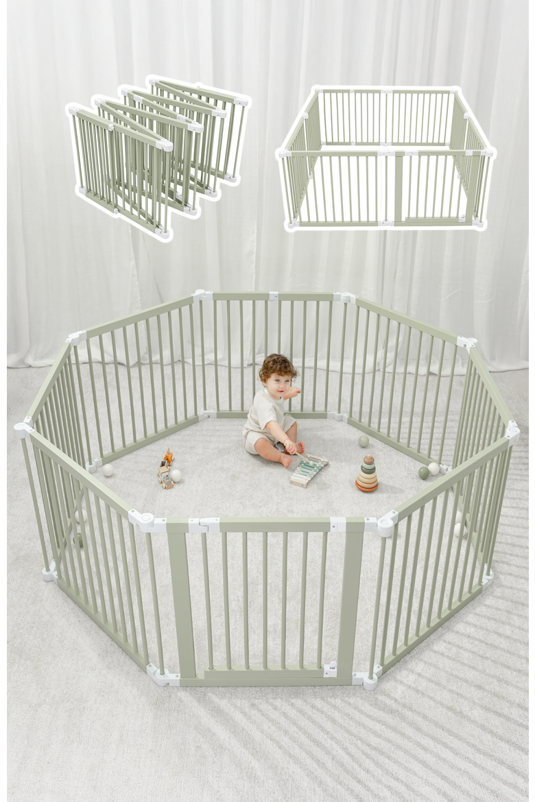Playpen for Toddler and Babies, Main, color, Sage Green