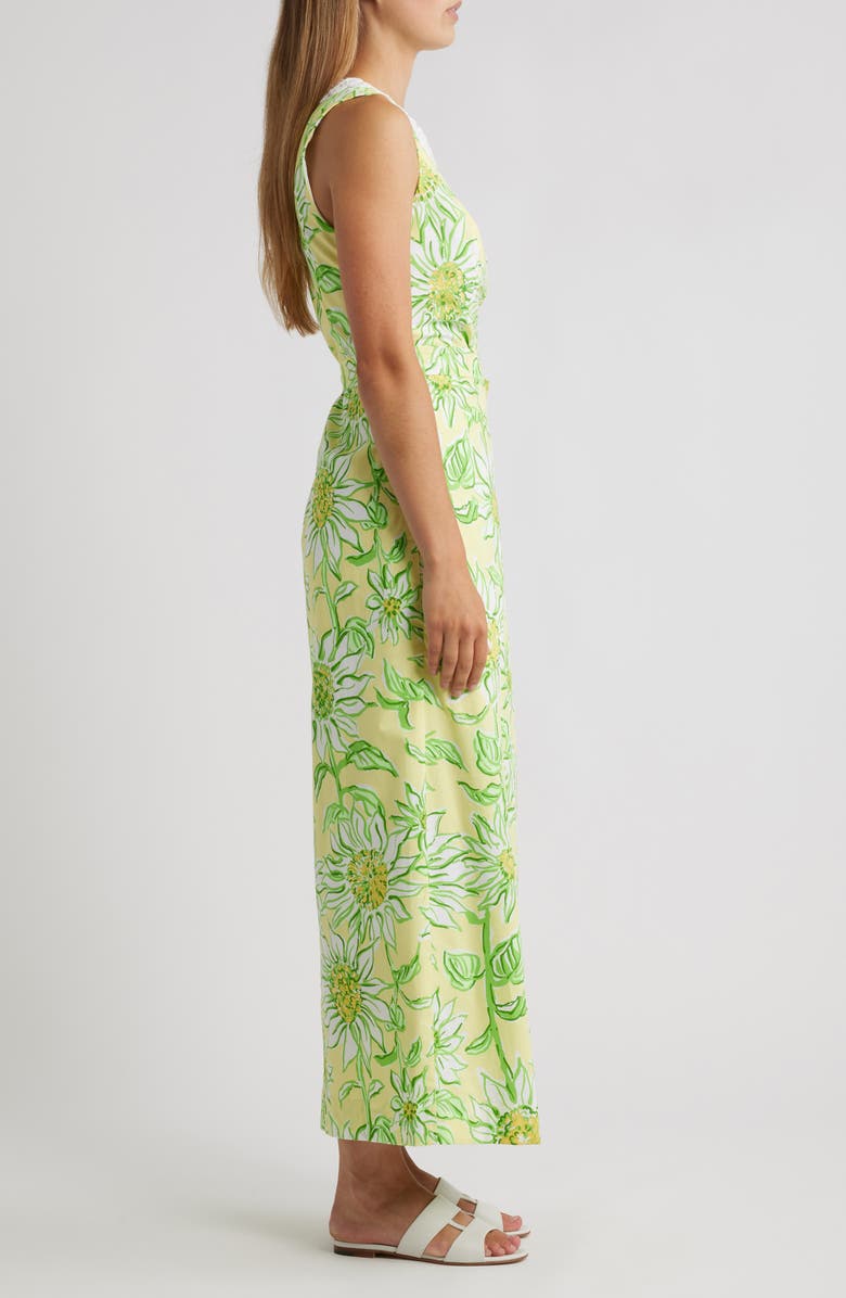 Lilly Pulitzer<sup>®</sup> Fresia Lace Detail Stretch Cotton Maxi Dress, Alternate, color, Limoncello Sunbelievable
