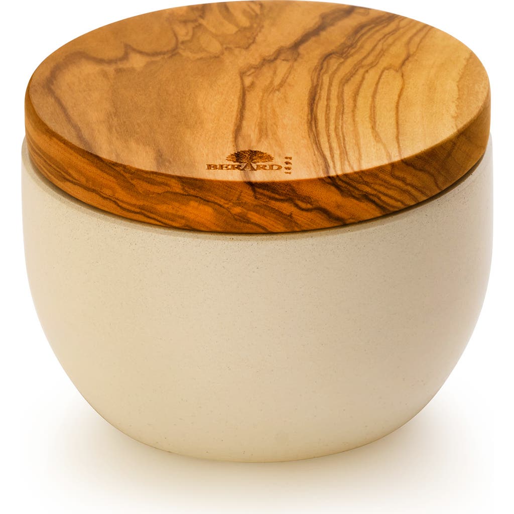 Shop Berard France Olive Wood & Concrete Salt Keeper Box In Brown