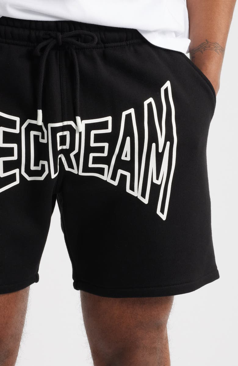 ICECREAM Shot Cotton French Terry Sweat Shorts, Alternate, color, Black