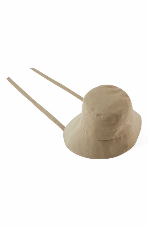 Eugenia Kim Ally Linen Bucket Hat In Khaki
