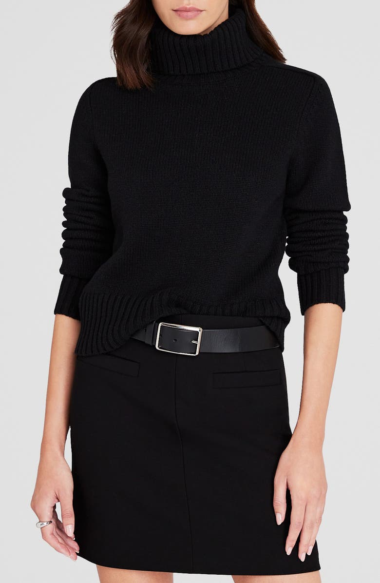 Club Monaco Shrunken Turtleneck Wool Blend Sweater, Main, color, 