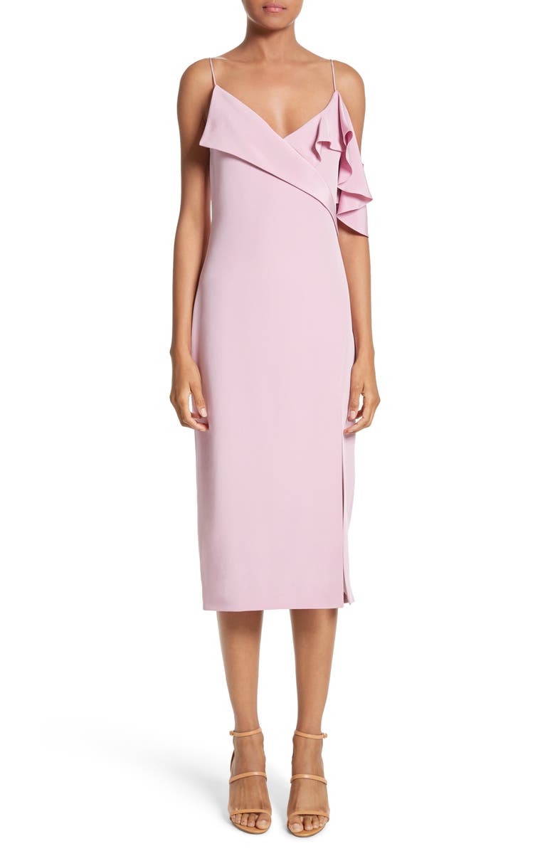 CUSHNIE et Ochs Asymmetrical Ruffle Silk Dress, Main, color, 