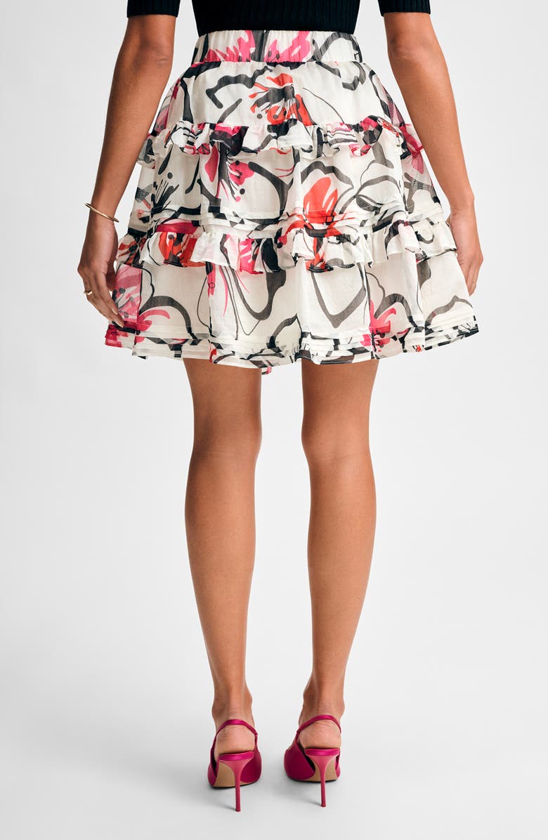 Isaac Mizrahi New York Tiered Ruffle Skirt, Alternate, color, Splashy Floral
