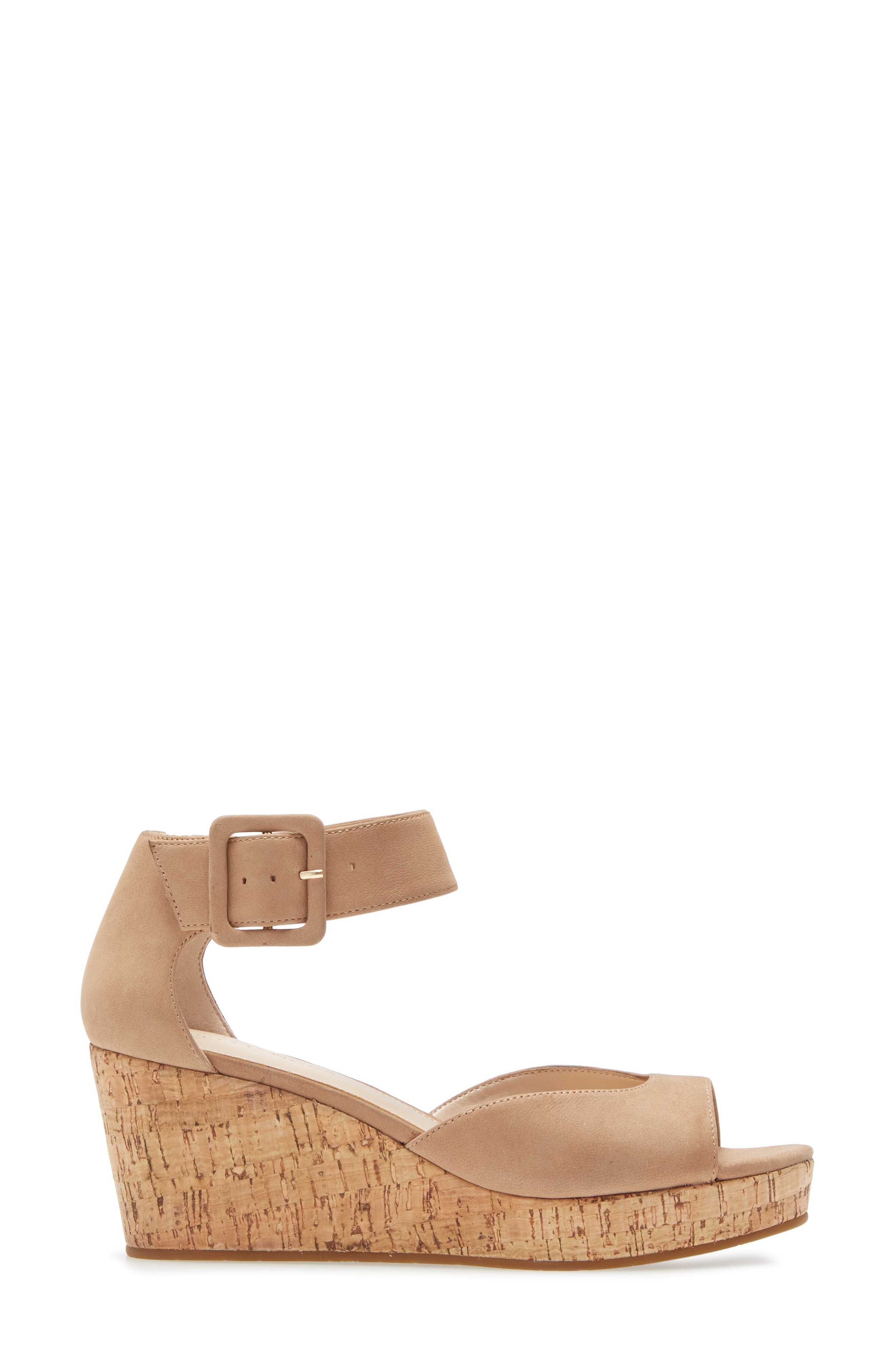 Koko Platform Wedge Sandal, Alternate, color, LATTE NUBUCK LEATHER