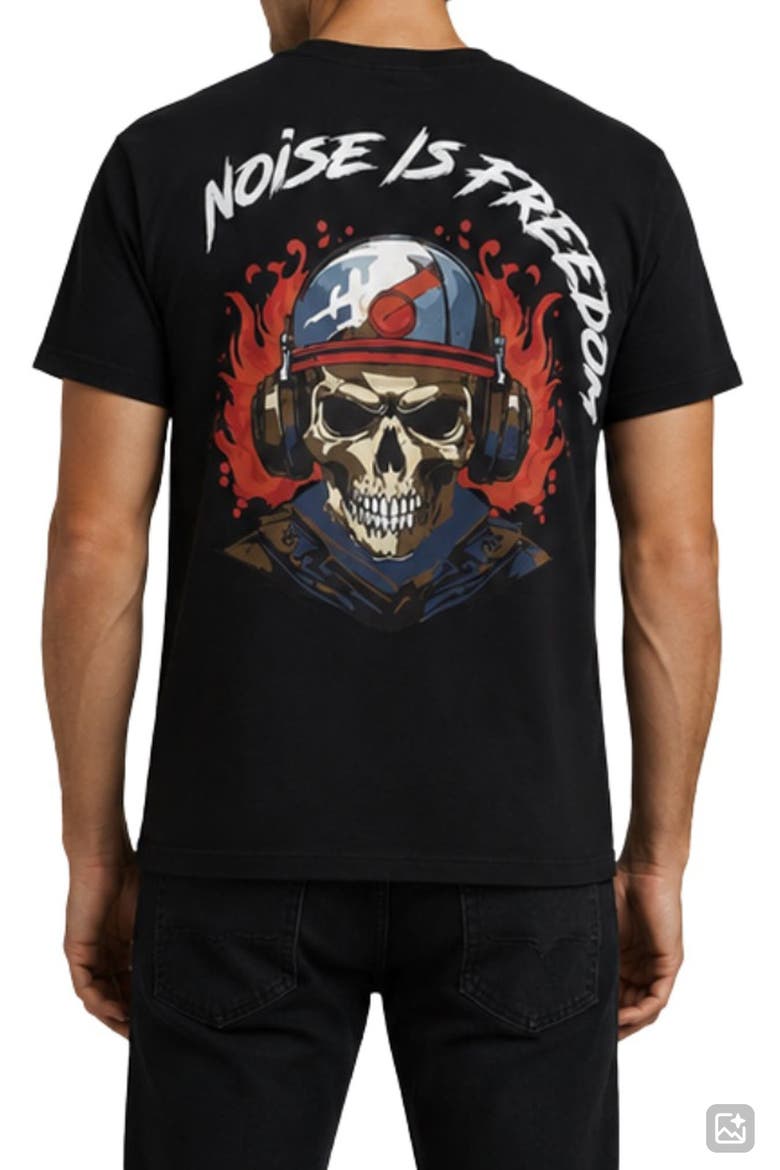 Noise is Freedom Graphic T-Shirt, Alternate, color, BLACK