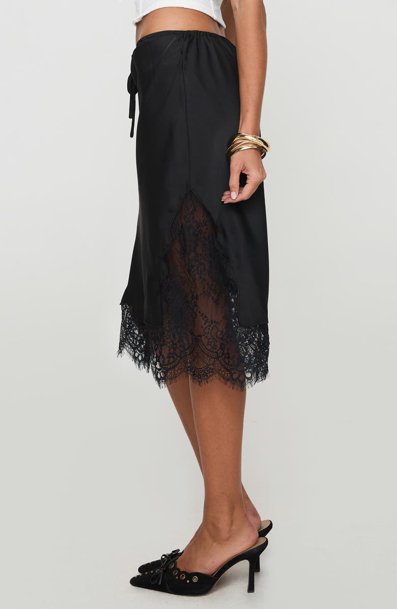 Princess Polly Gervais Lace Trim Satin Skirt, Alternate, color, 