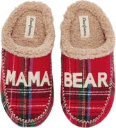 DEARFOAMS Mama Bear Plaid Clog Slipper