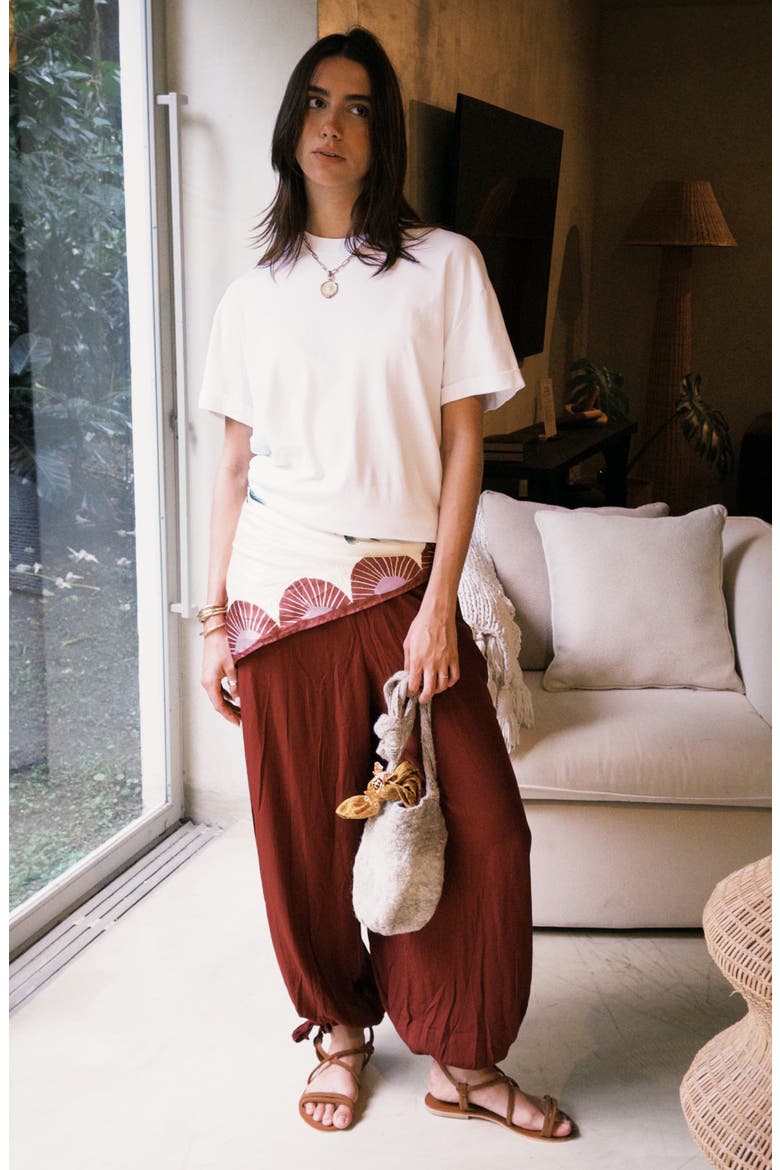 Dune Cover-Up Pants, Alternate, color, BARN RED