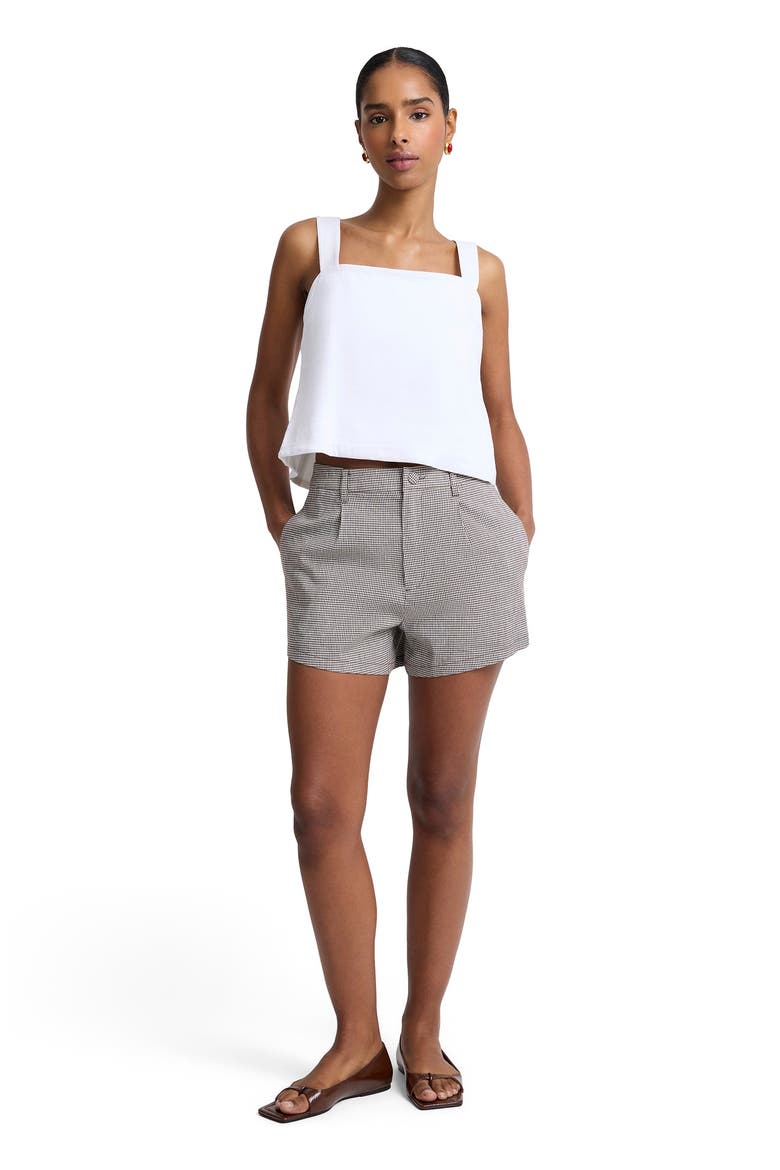 Linen Stretch Short, Main, color, Brown/White
