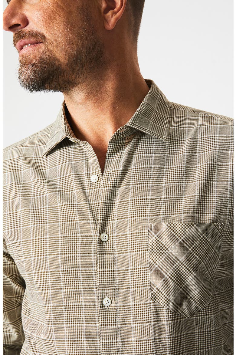 Standard Fit Glen Plaid Cotton Button-Up Shirt, Alternate, color, OLIVE