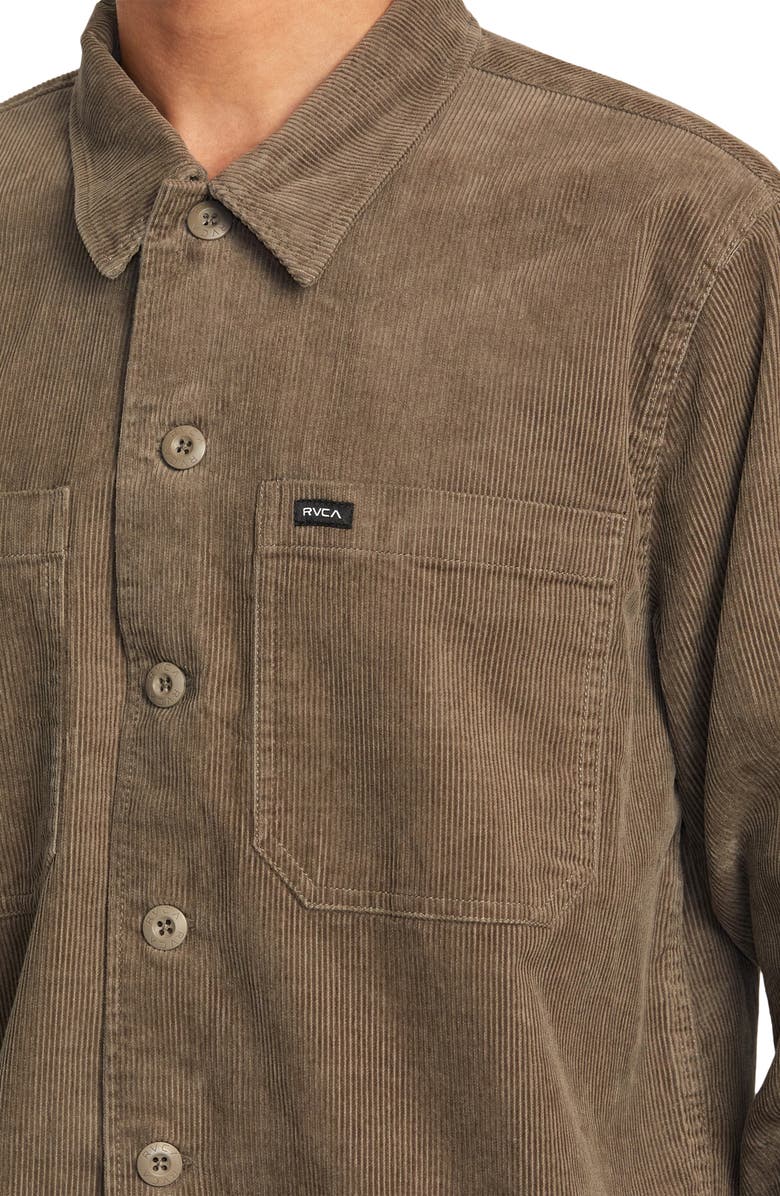 RVCA Americana Corduroy Button-Up Overshirt, Alternate, color, 