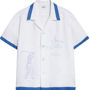 Bode Club Champion Short Sleeve Linen Camp Shirt
