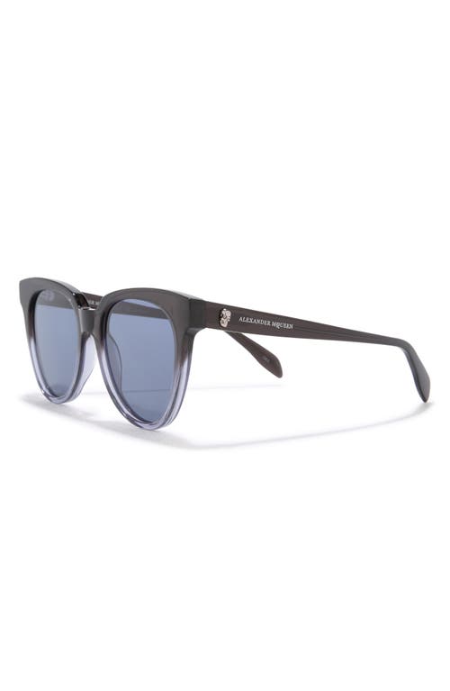 Alexander Mcqueen Mcqueen 53mm Cat Eye Sunglasses In Grey Grey Blue