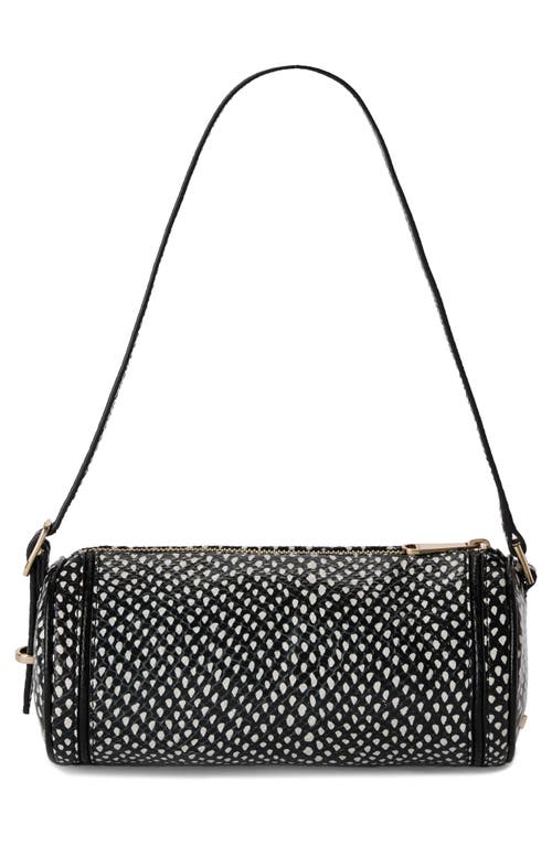 Brahmin Billie Leather Barrel Bag In Black