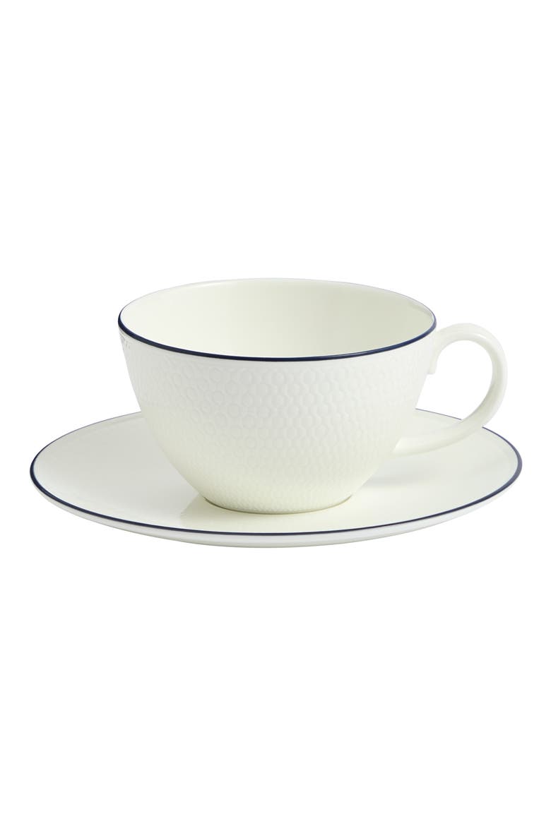 Gio Bone China Teacup & Saucer Set, Main, color, WHITE