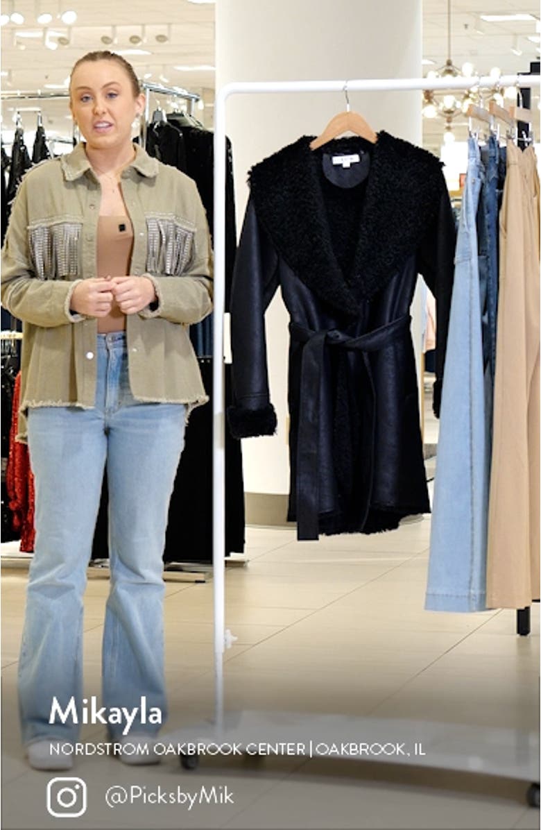 Belted Faux Shearling Coat, sales video thumbnail