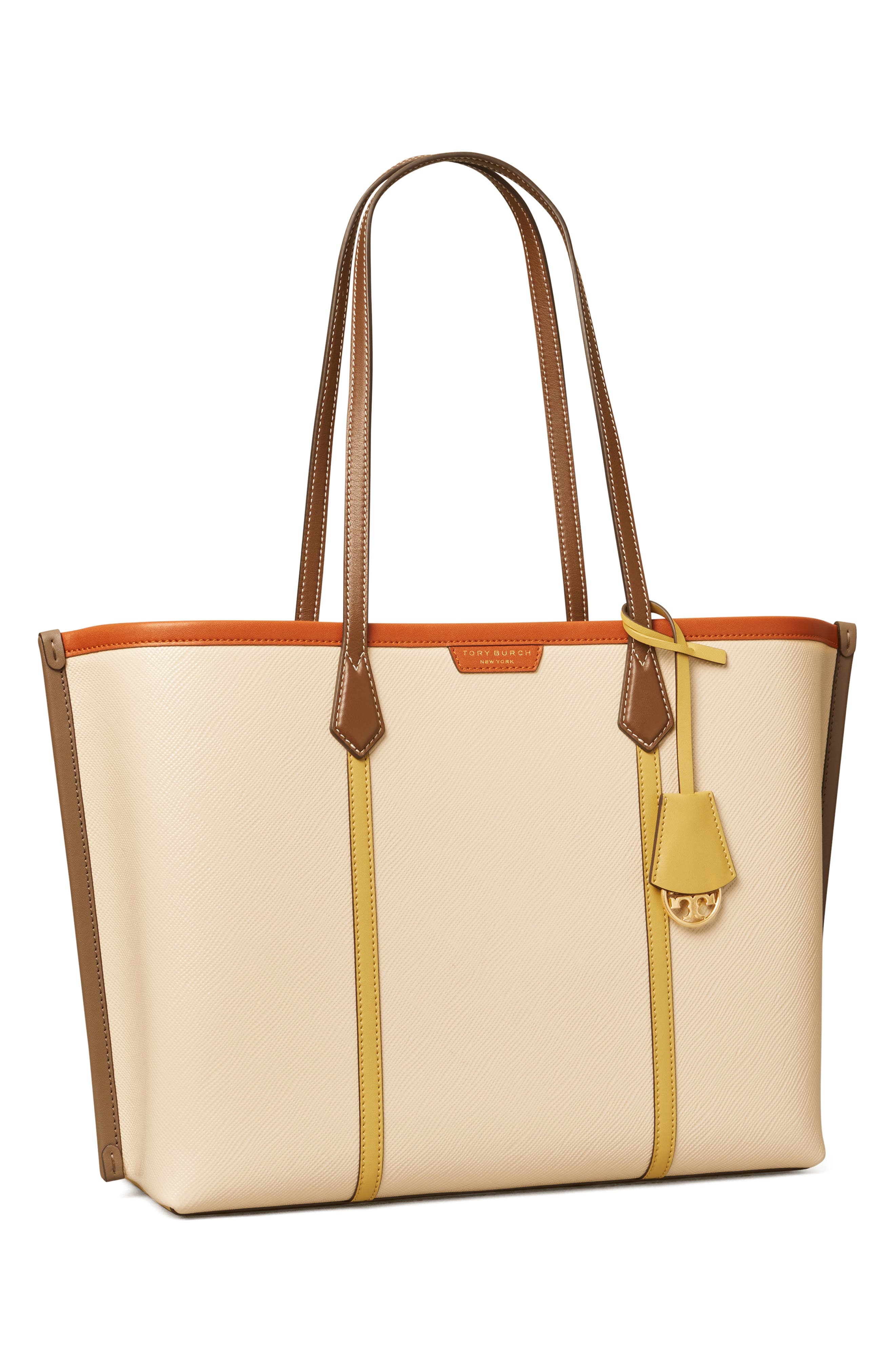 Tory Burch Perry Colorblock Triple Compartment Leather Tote, Alternate, color, 