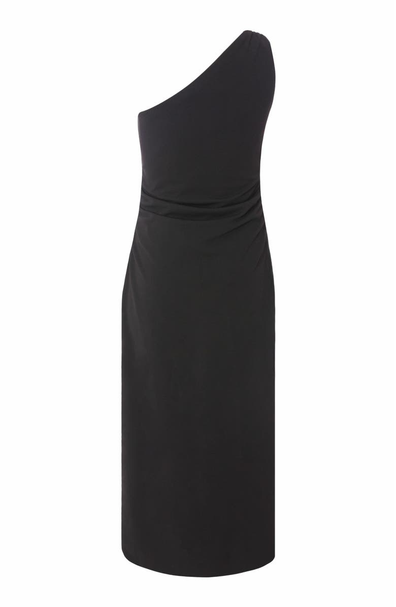 QUIZ Asymmetric Scuba Crepe Maxi Dress with Embellished Detail, Alternate, color, 