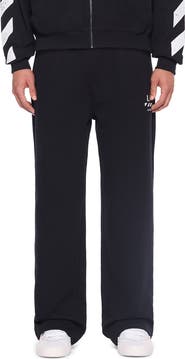 L/AB C/O OFF-WHITE Diagonal Stripe Logo Cotton French Terry Sweatpants