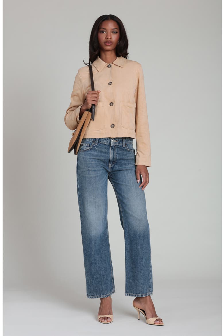 Faux Suede Jacket, Alternate, color, DRIFTWOOD