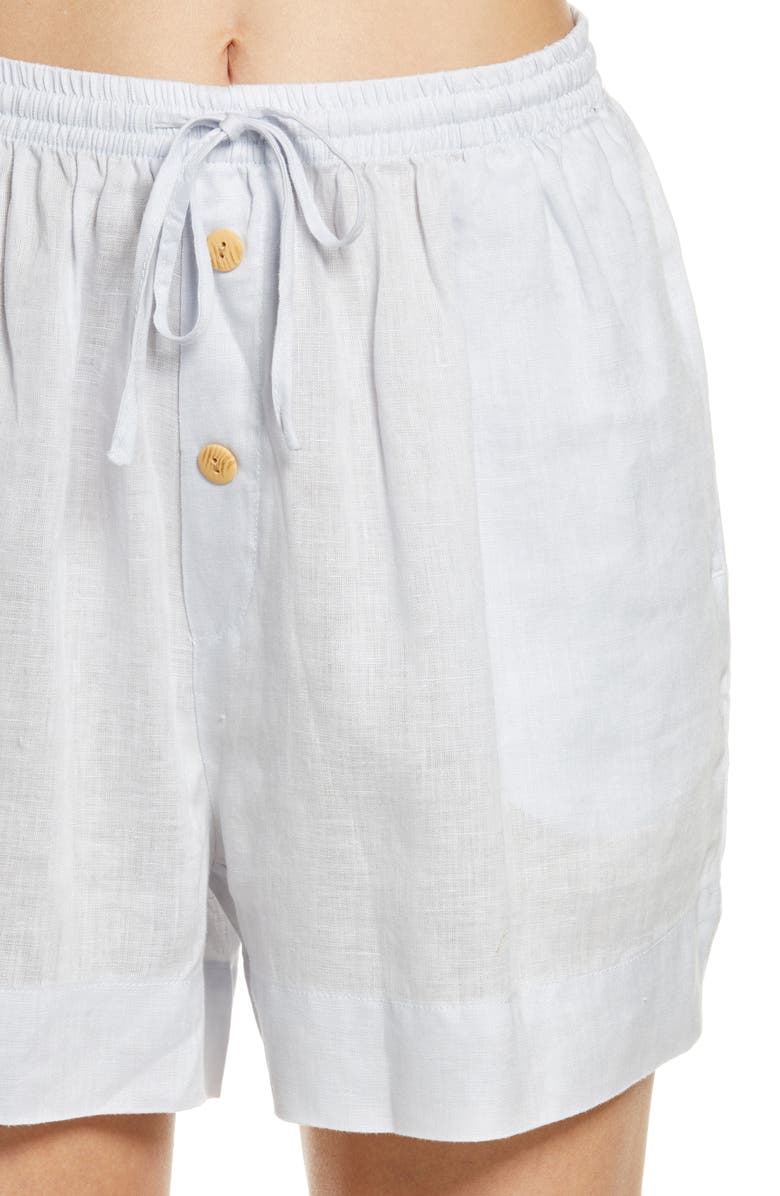 Homebodii Women's Riviera Linen Short Pajamas, Alternate, color,