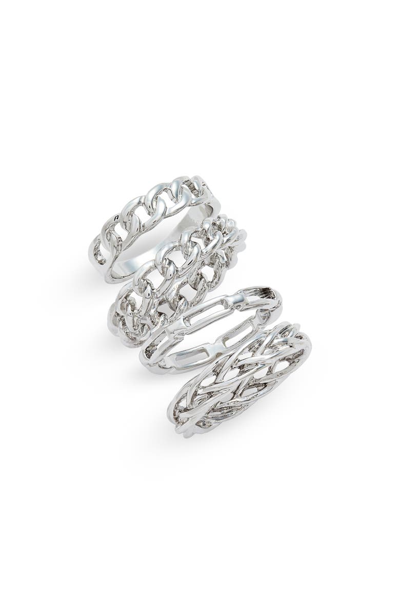 8 Other Reasons x Draya Michele Duran Set of 4 Chain Stacking Rings, Main, color, 