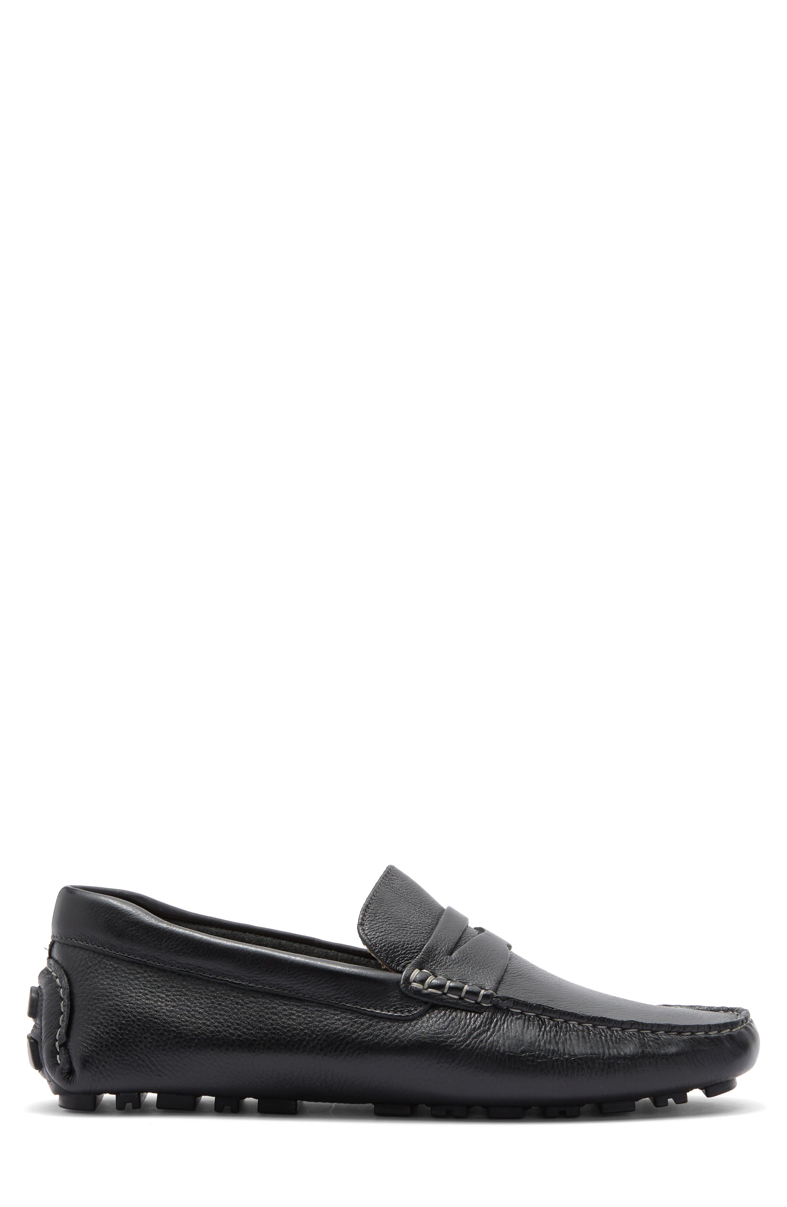 Nordstrom Driving Penny Loafer, Alternate, color, Black Leather
