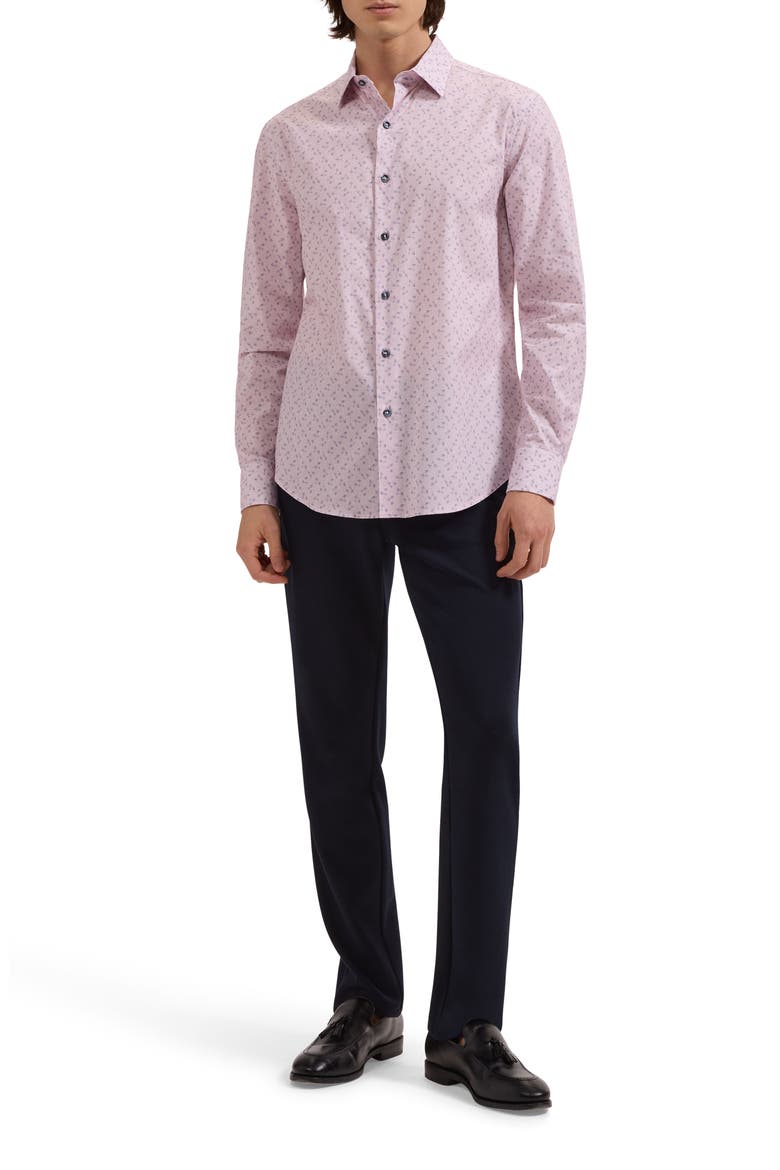 Julian Shaped Fit Floral Cotton Button-Up Shirt, Alternate, color, PRIMEROSE