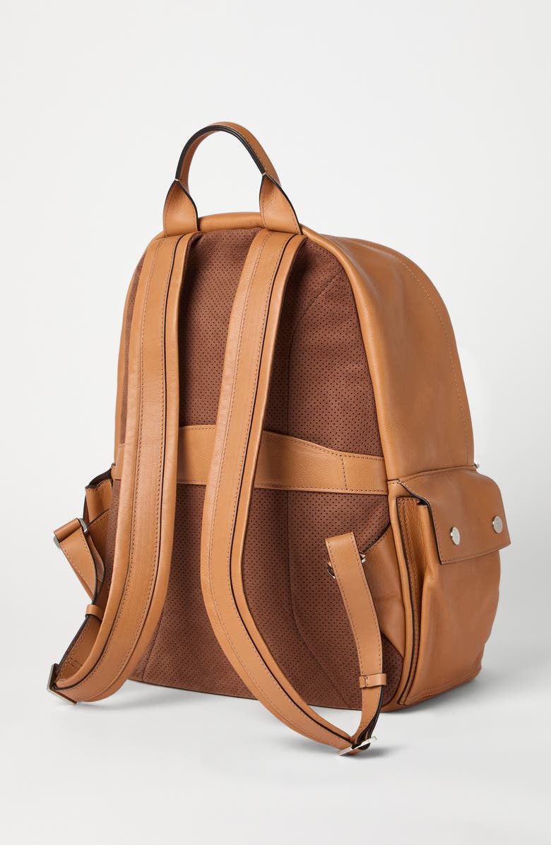 Brunello Cucinelli Cowhide travel backpack, Alternate, color, Cognac