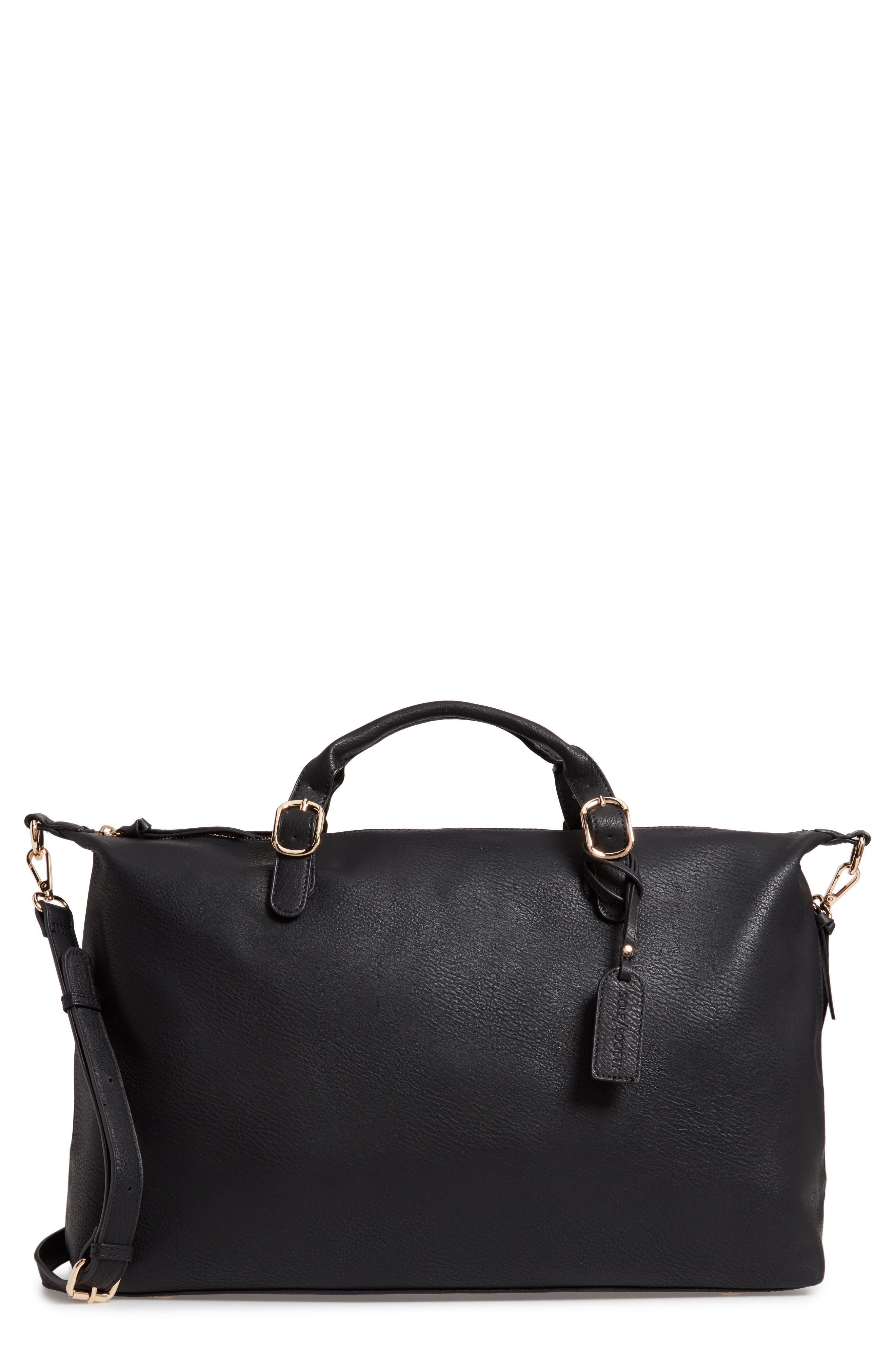 Sole Society Grant Faux Leather Weekend Bag, Main, color, 