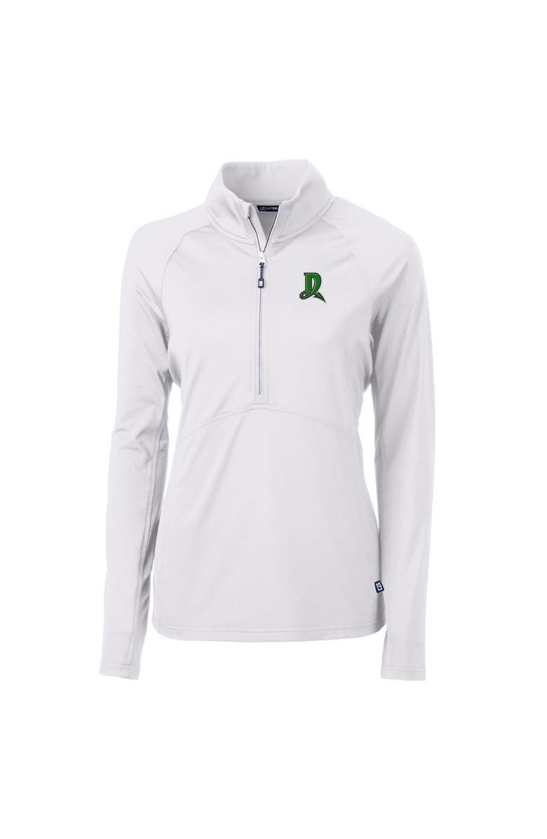 Cutter & Buck Women's Cutter & Buck White Dayton Dragons Adapt Eco Knit Stretch Recycled Half-Zip Top, Alternate, color, 